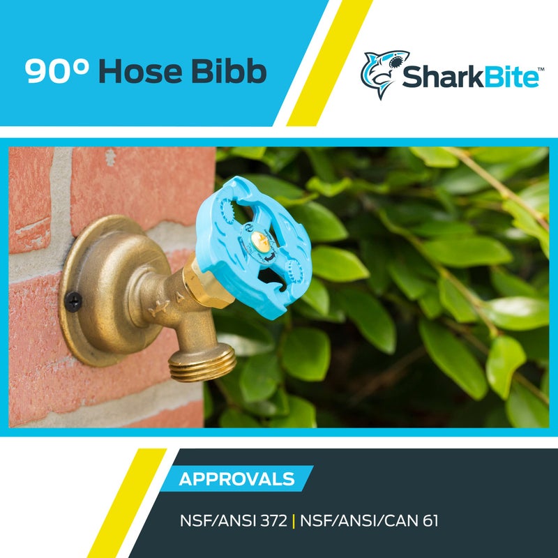 SharkBite 1/2 x 3/4 Inch MHT 90 Degree Hose Bibb, Multi Turn, Push To Connect Brass Plumbing Fitting, PEX Pipe, Copper, CPVC, PE-RT, HDPE, 24626LF - Image 5